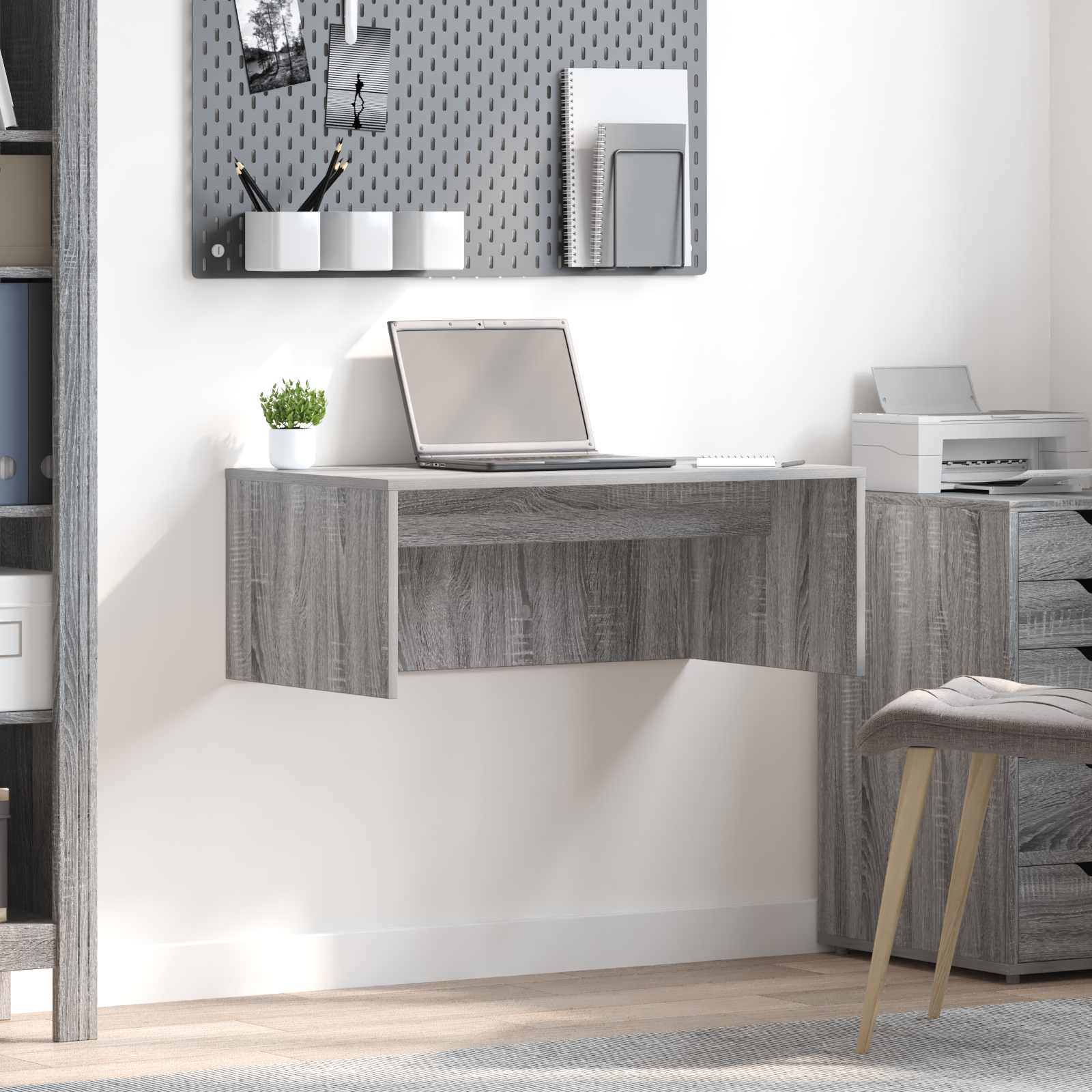 Scrivania a parete Grigio Sonoma 80 x 45 x 30 cm | homemem39