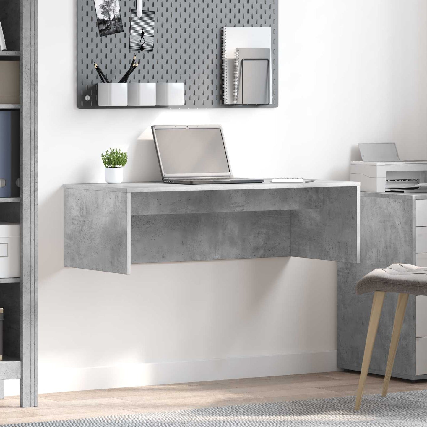Scrivania a parete Grigio cemento 100 x 45 x 30 cm | homemem39