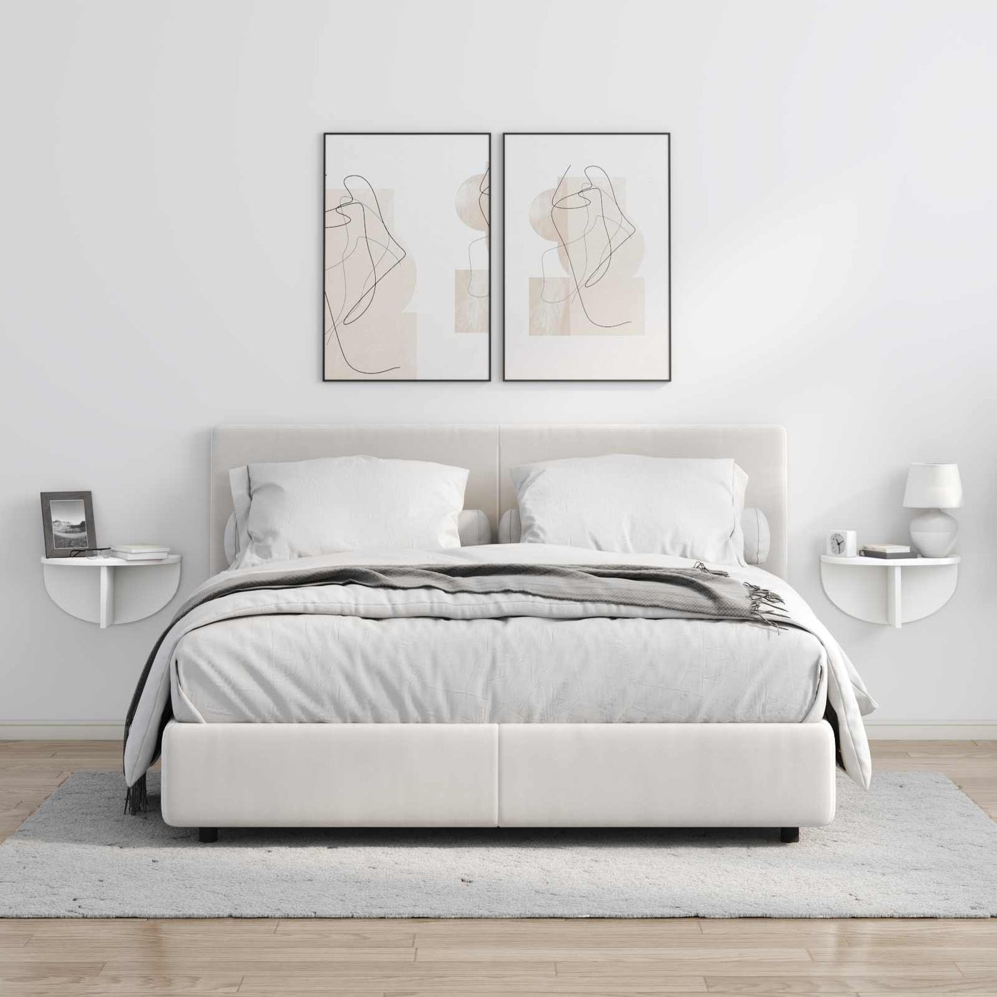 Scaffale da parete 2 pcs Bianco 38 x 19 x 19 cm