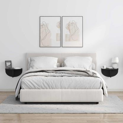 Scaffale da parete 2 pcs Nero 38 x 19 x 19 cm Legno multistrato