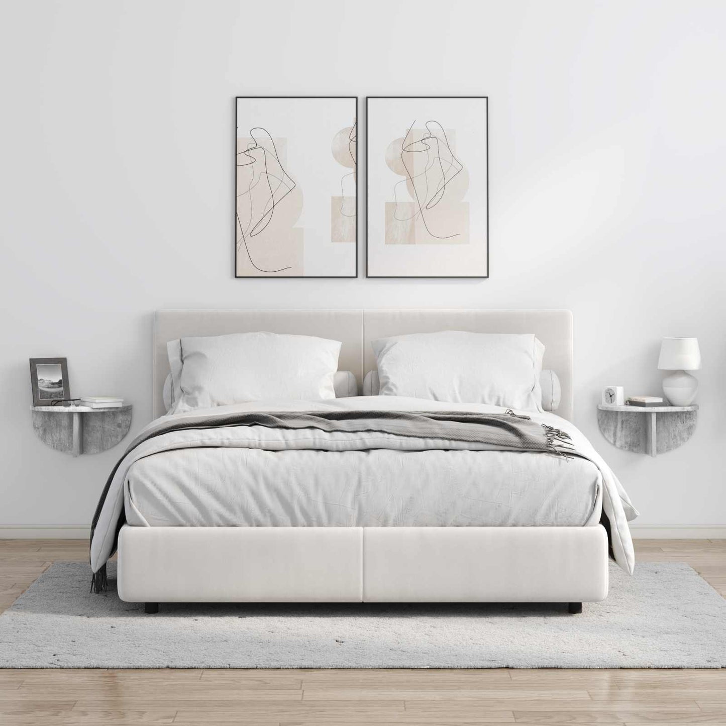 Scaffale da parete 2 pcs Grigio cemento 38 x 19 x 19 cm