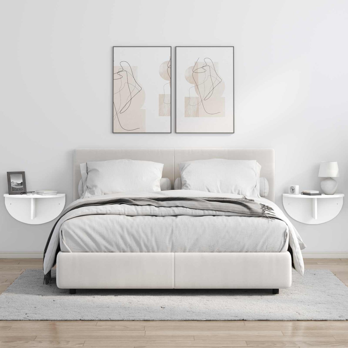 Scaffale da parete 2 pcs Bianco 38 x 19 x 19 cm