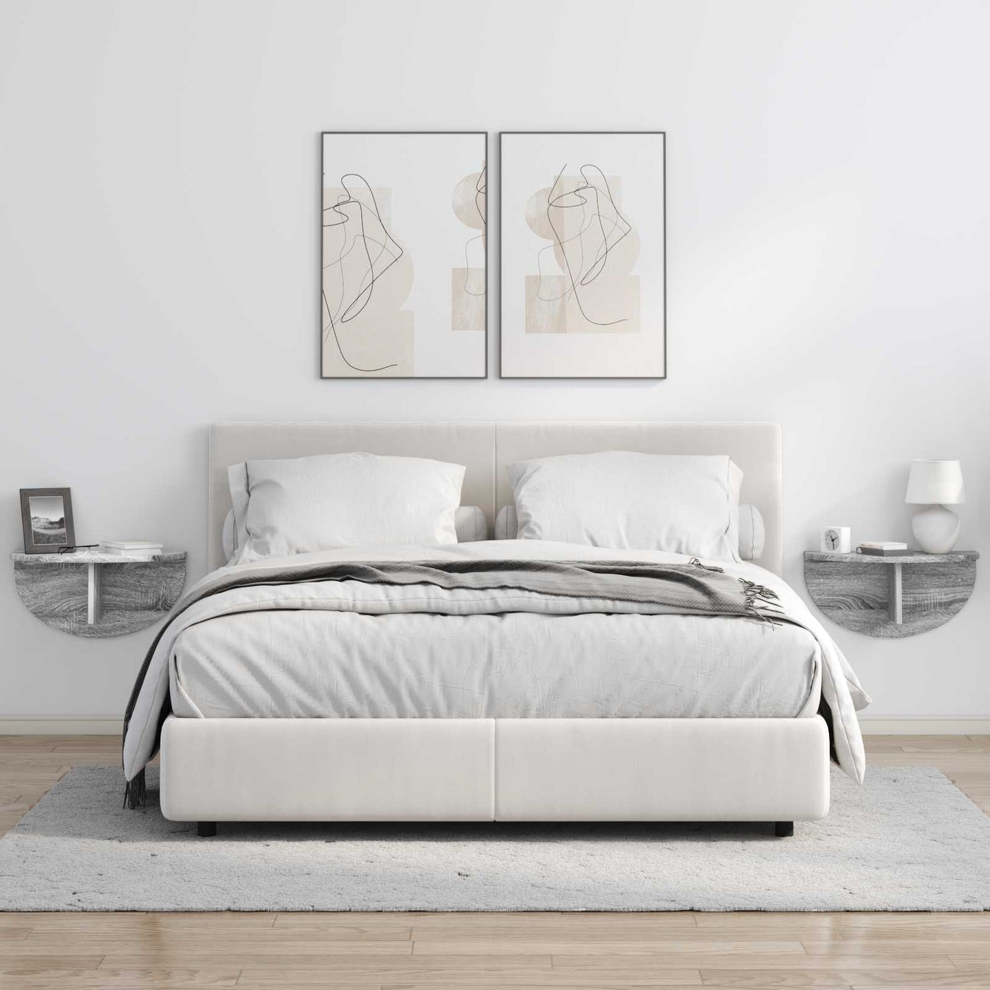 Scaffale da parete 2 pcs Grigio Sonoma 38 x 19 x 19 cm