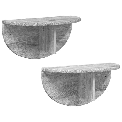 Scaffale da parete 2 pcs Grigio Sonoma 38 x 19 x 19 cm