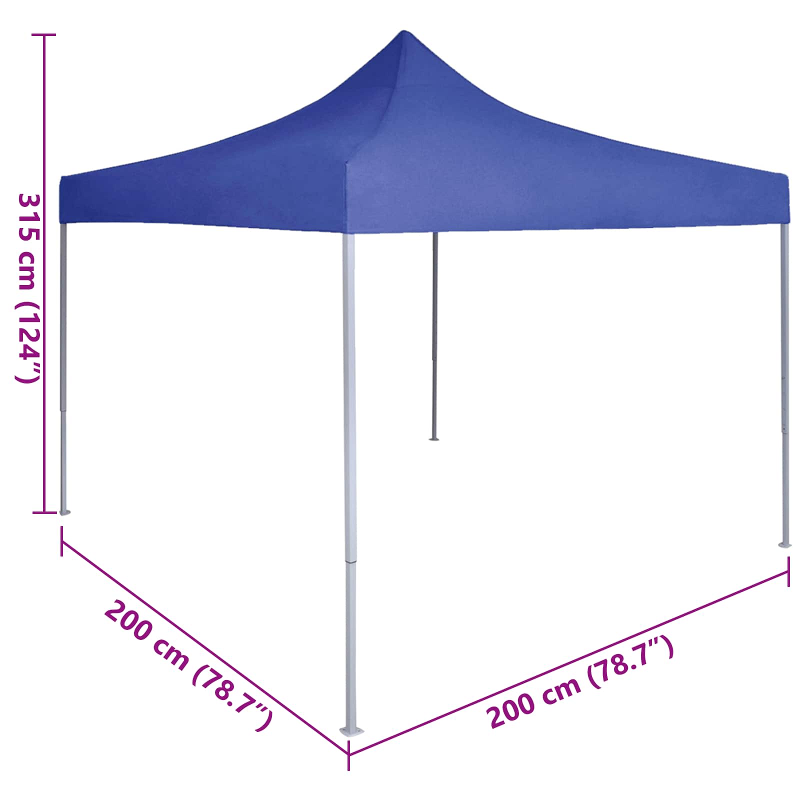 Tenda Party Blu 200 x 200 x 315 cm Tessuto Oxford | homemem39