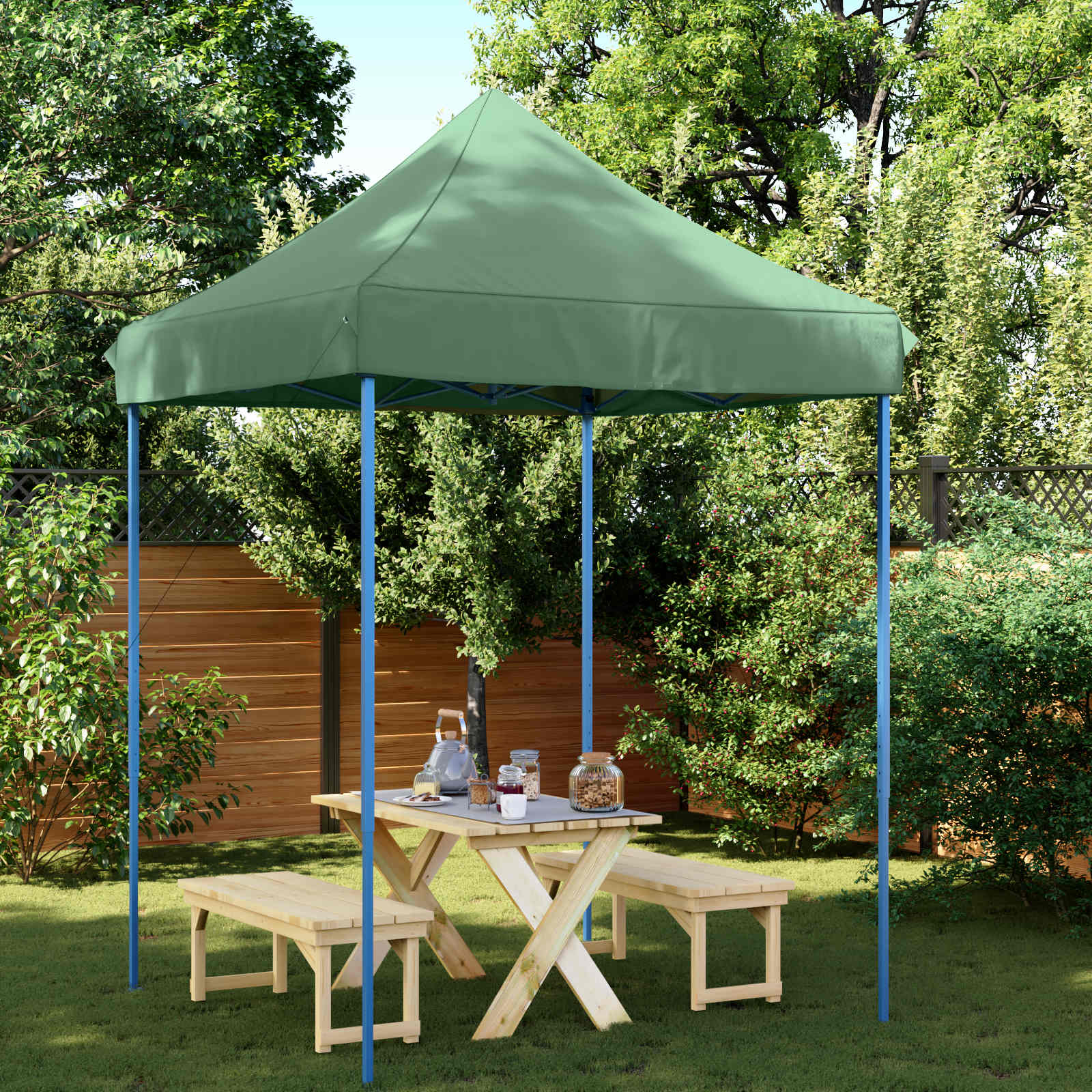 Tenda Party Verde 200 x 200 x 306 cm Tessuto Oxford | homemem39