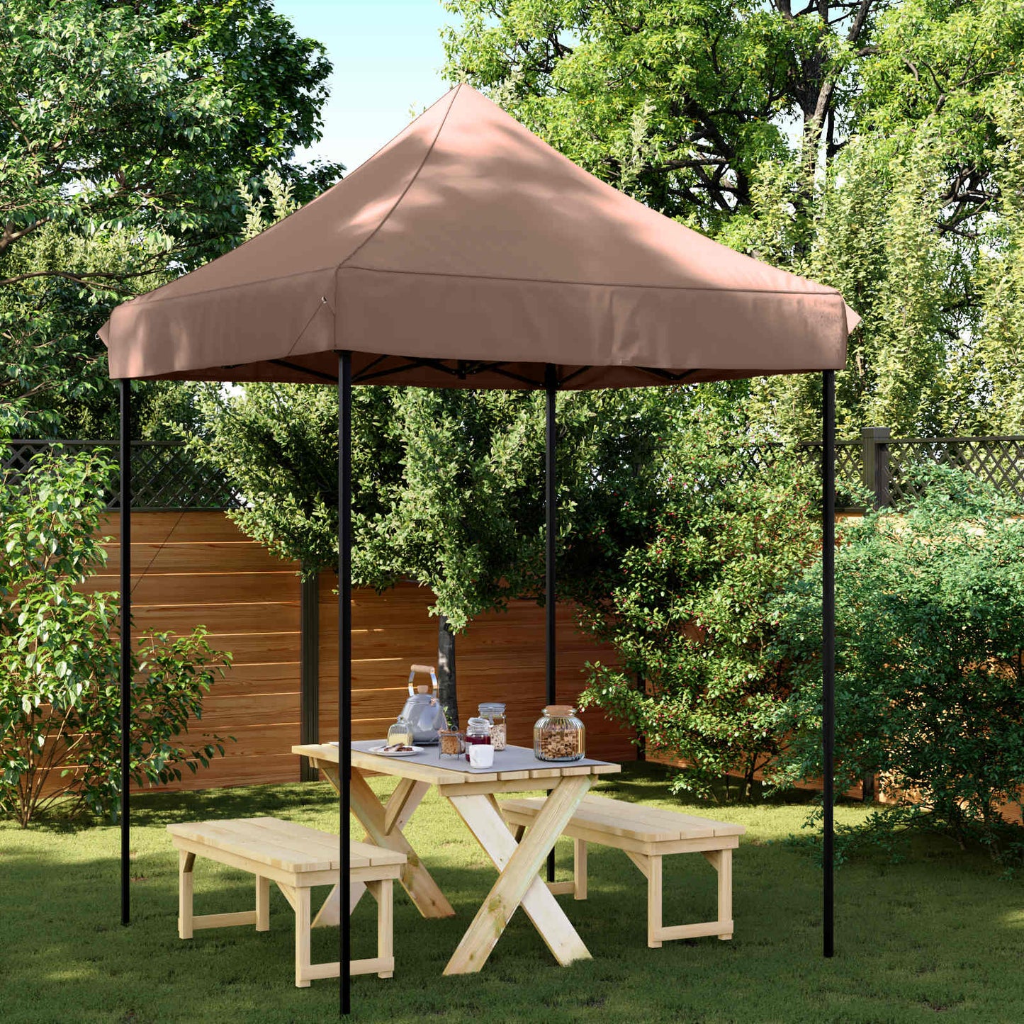 Tenda Party Marrone 200 x 200 x 306 cm Tessuto Oxford | homemem39