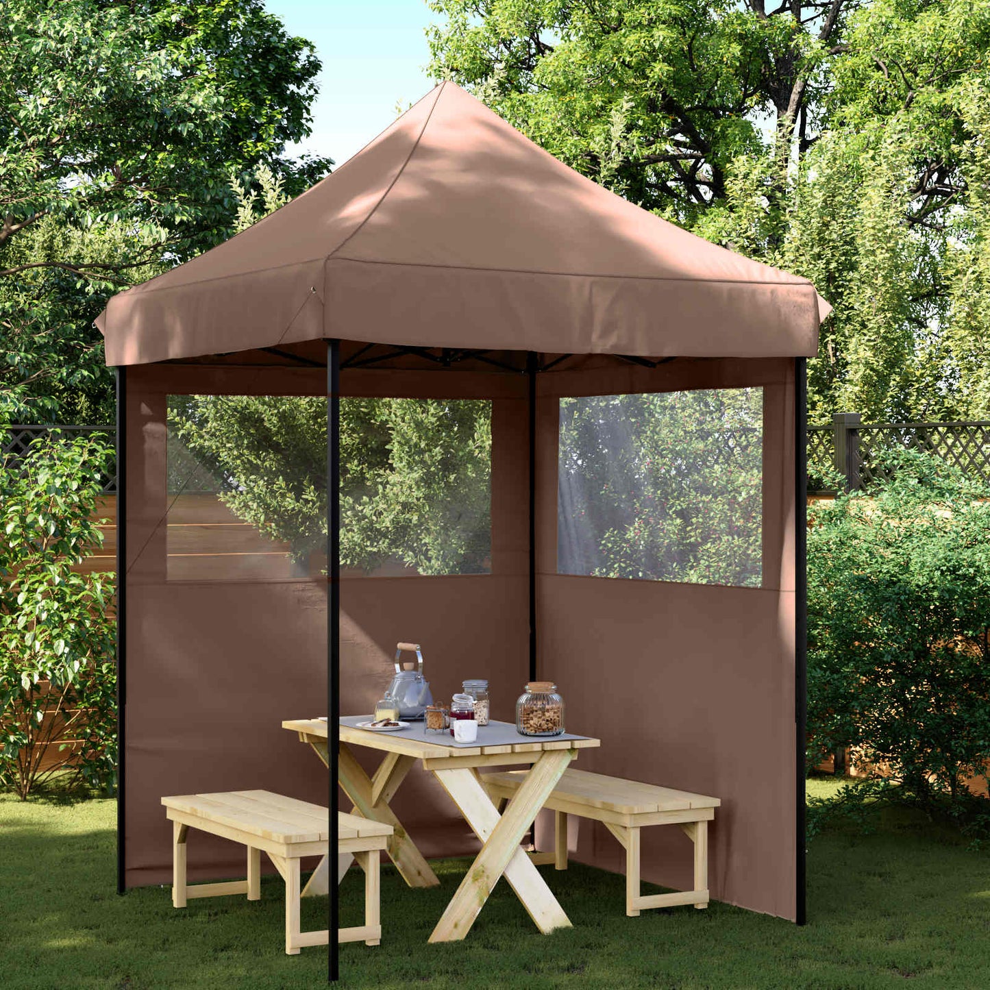 Tenda Party Marrone 200 x 200 x 306 cm Tessuto Oxford