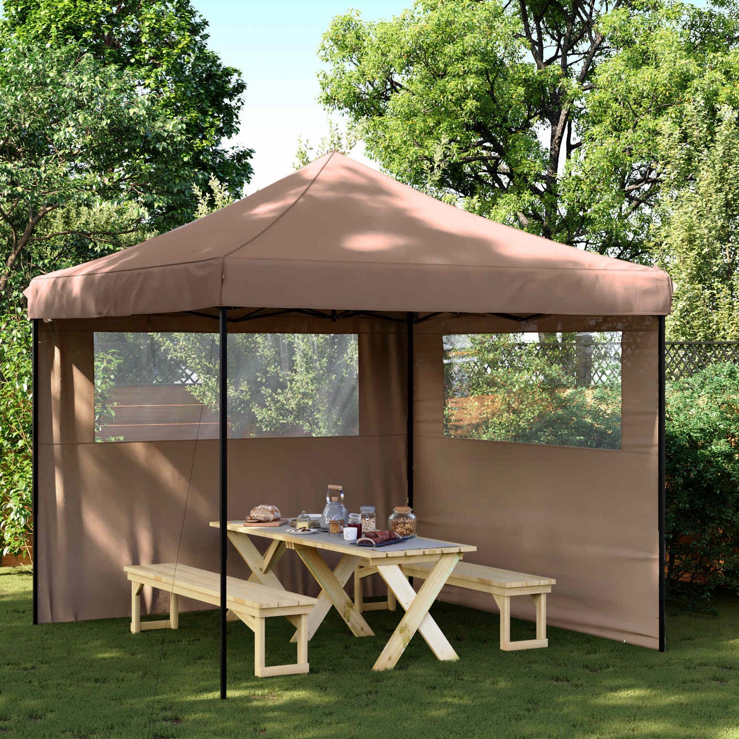 Tenda Party Marrone 292 x 292 x 315 cm Tessuto Oxford | homemem39
