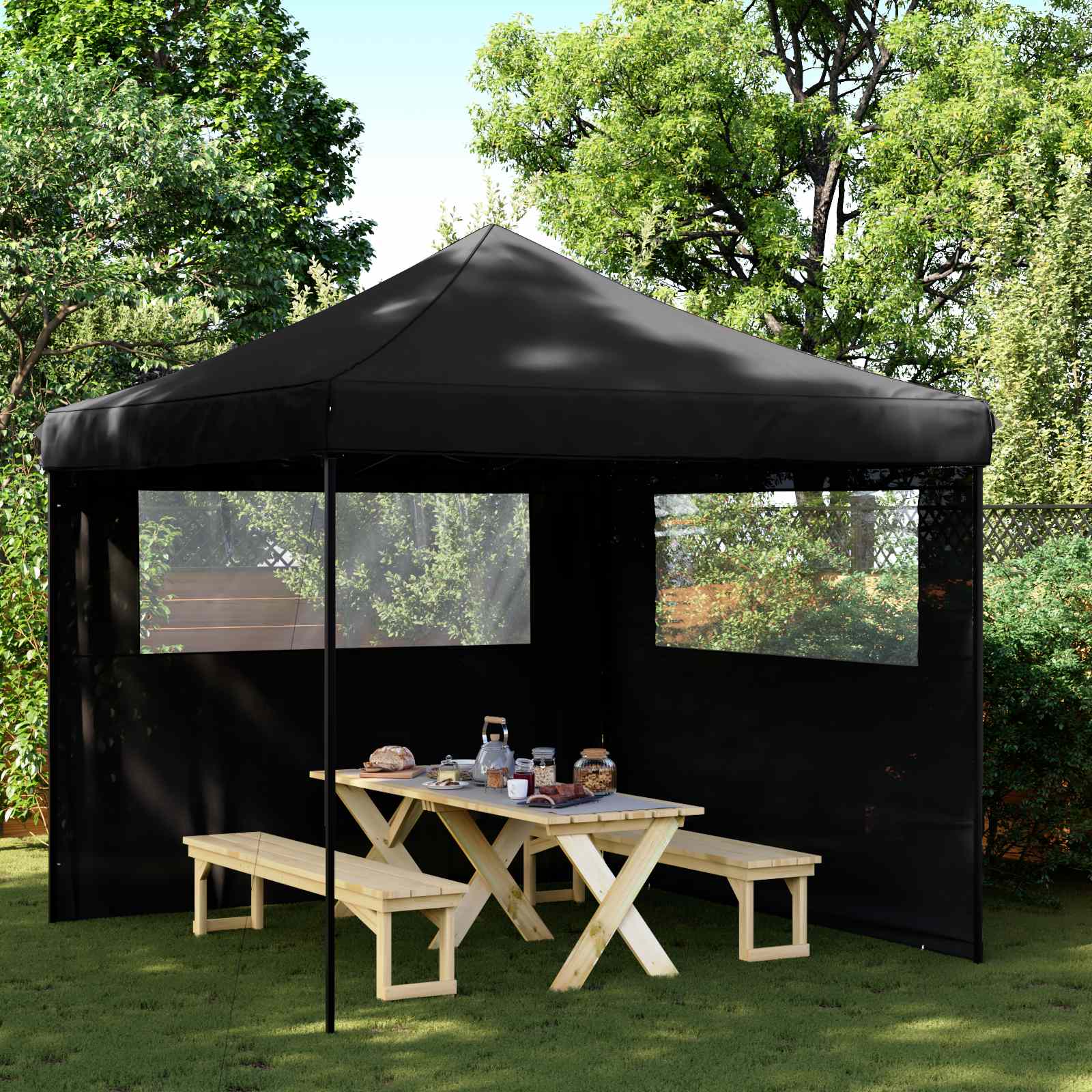 Tenda Party Nero 292 x 292 x 315 cm Tessuto Oxford | homemem39