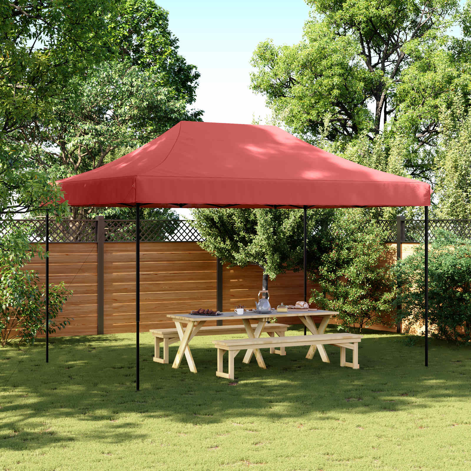 Tenda Party Borgogna 279 x 410 x 315 cm Tessuto Oxford | homemem39