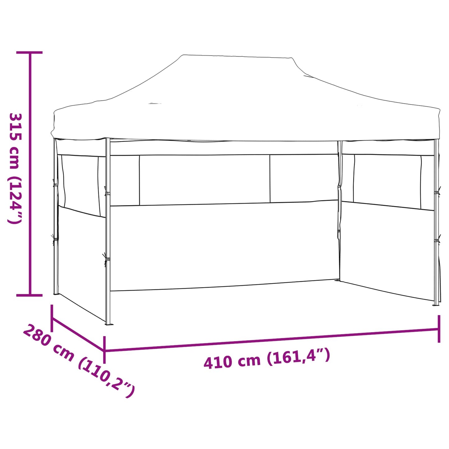 Tenda Party Crema 280 x 410 x 315 cm Tessuto Oxford | homemem39