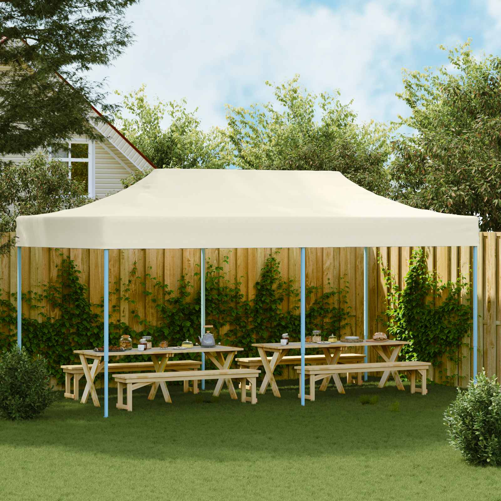 Tenda Party Crema 291 x 580 x 315 cm Tessuto Oxford | homemem39