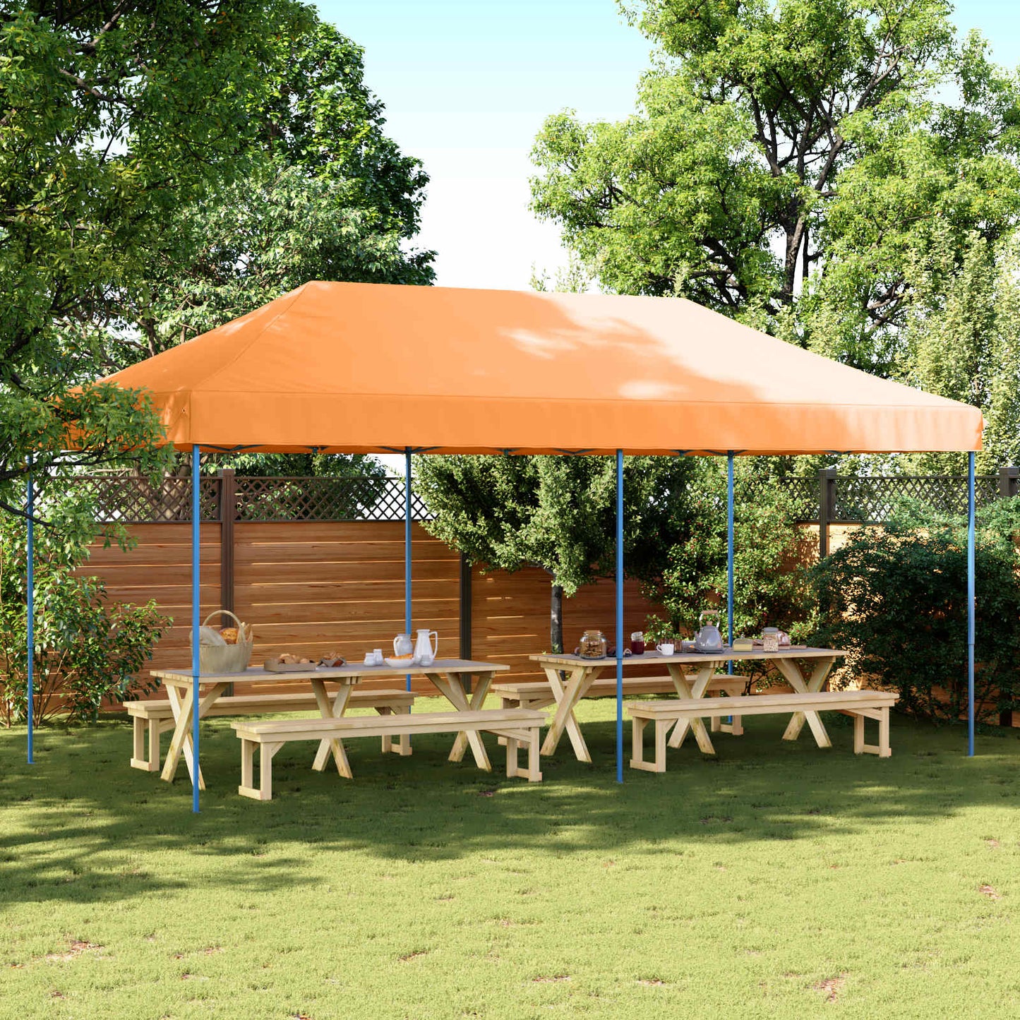 Tenda Party Arancione 292 x 580 x 315 cm Tessuto Oxford