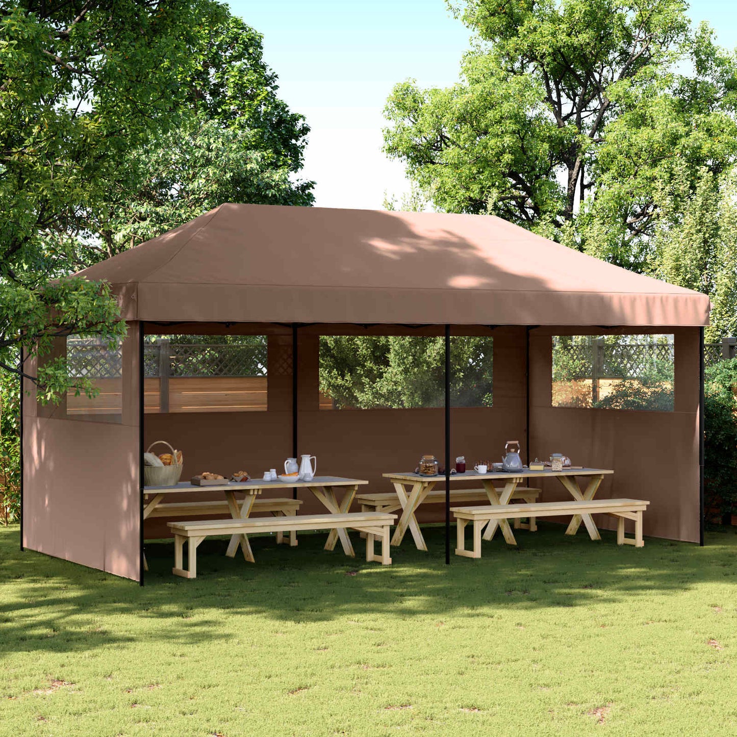 Tenda Party Marrone 292 x 580 x 315 cm Tessuto Oxford