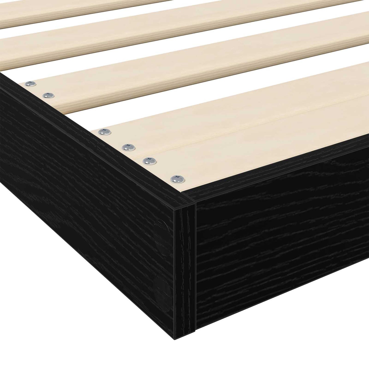 Struttura letto a terra Rovere Nero 75 x 190 cm