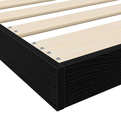 Struttura letto a terra Rovere Nero 75 x 190 cm