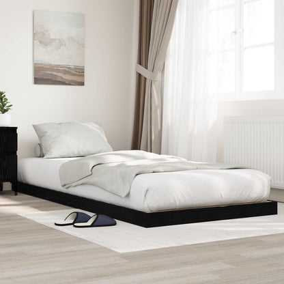 Struttura letto a terra Rovere Nero 75 x 190 cm