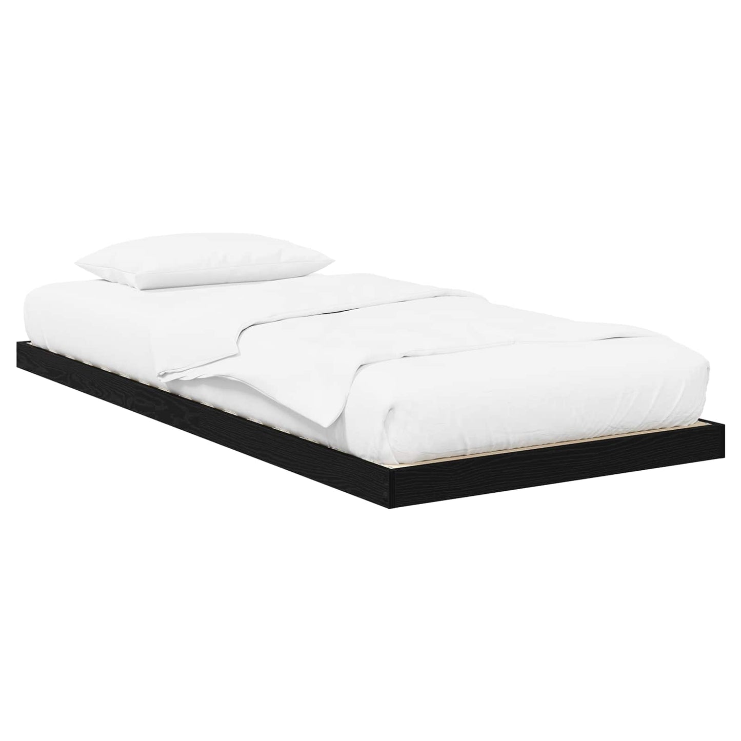 Struttura letto a terra Rovere Nero 75 x 190 cm