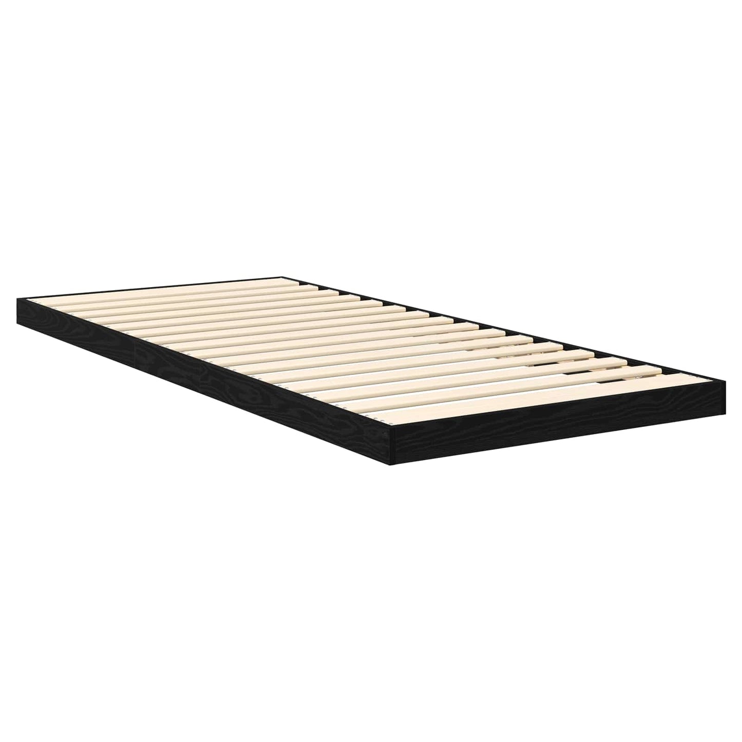 Struttura letto a terra Rovere Nero 75 x 190 cm