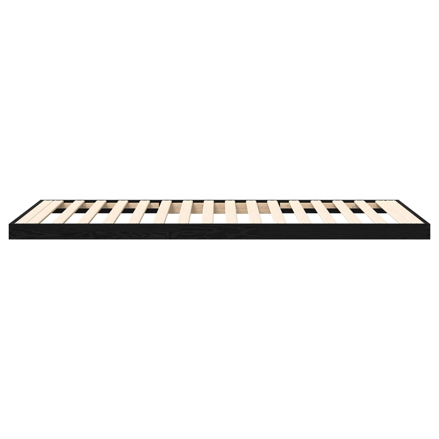 Struttura letto a terra Rovere Nero 75 x 190 cm