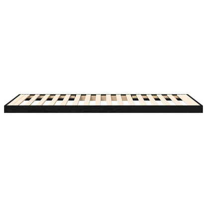 Struttura letto a terra Rovere Nero 75 x 190 cm