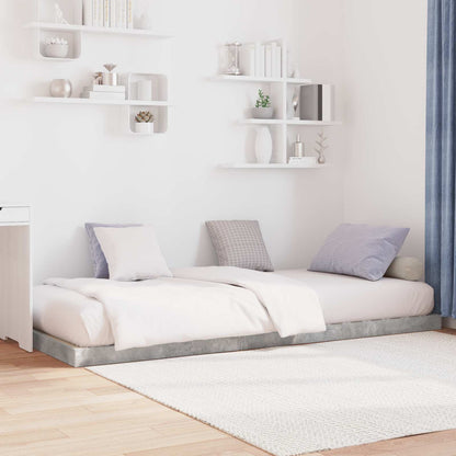 Struttura letto a terra Grigio cemento 75 x 190 cm