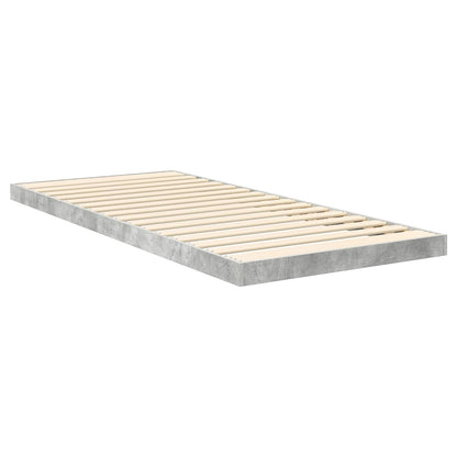Struttura letto a terra Grigio cemento 75 x 190 cm