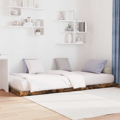 Struttura letto a terra Rovere fumé 75 x 190 cm