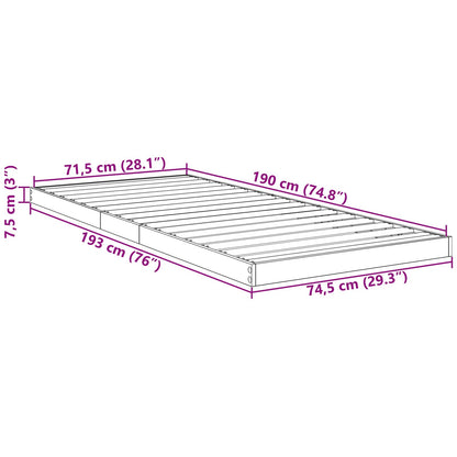 Struttura letto a terra Rovere fumé 75 x 190 cm | homemem39