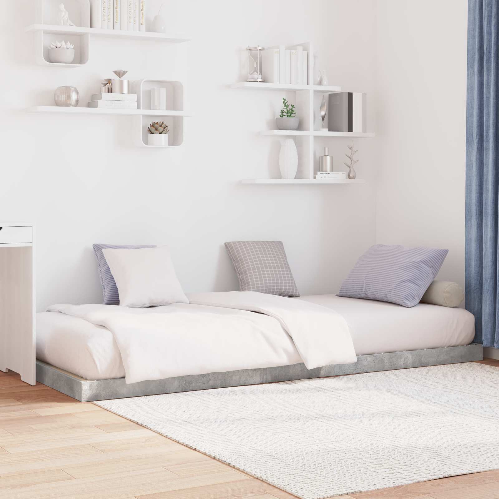 Struttura letto a terra Grigio cemento 90 x 190 cm | homemem39