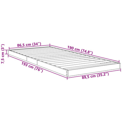 Struttura letto a terra Grigio cemento 90 x 190 cm | homemem39