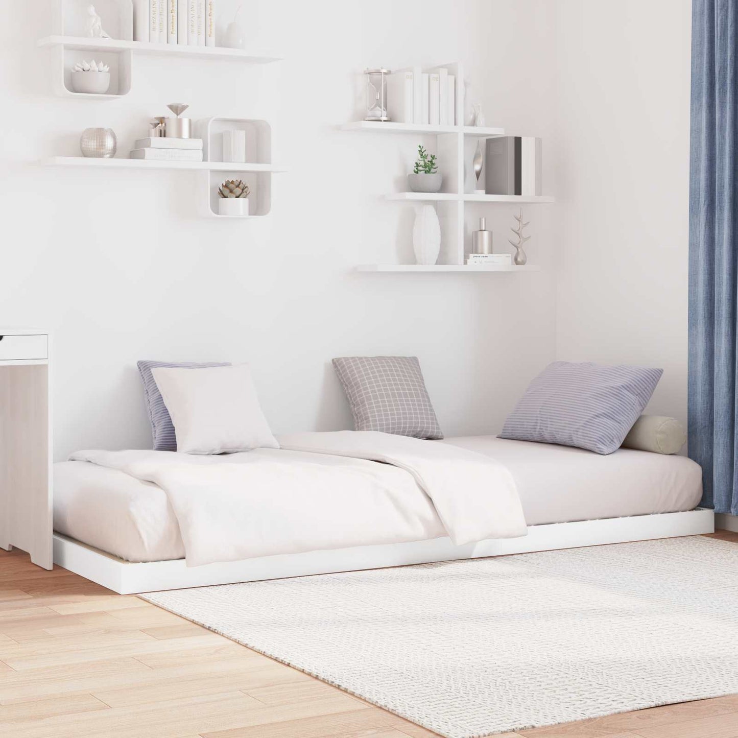 Struttura letto a terra Bianco 80 x 200 cm Legno multistrato | homemem39