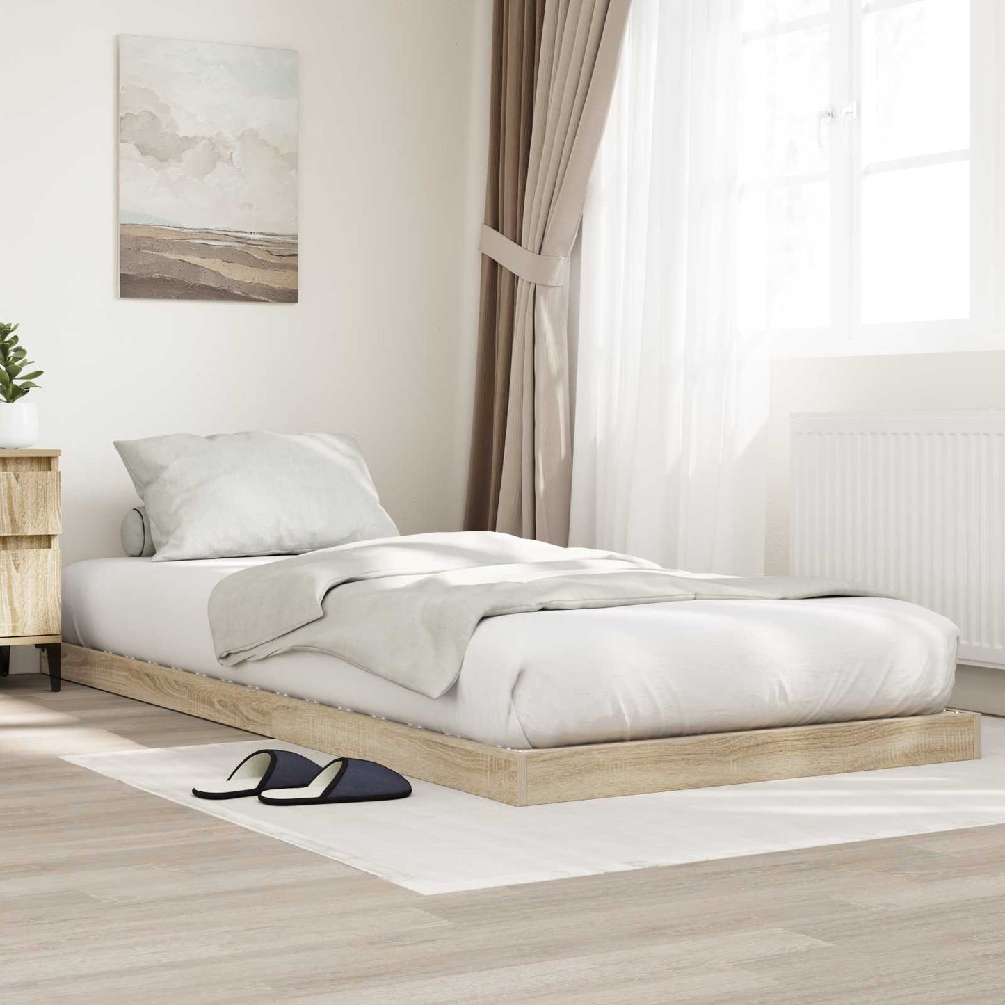 Struttura letto a terra Sonoma 80 x 200 cm Legno multistrato | homemem39