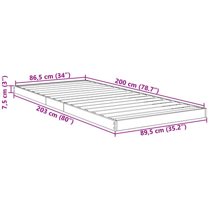 Struttura letto a terra Grigio cemento 90 x 200 cm | homemem39