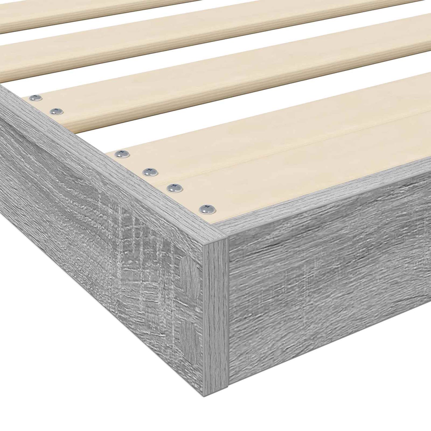 Struttura letto a terra Grigio Sonoma 90 x 200 cm