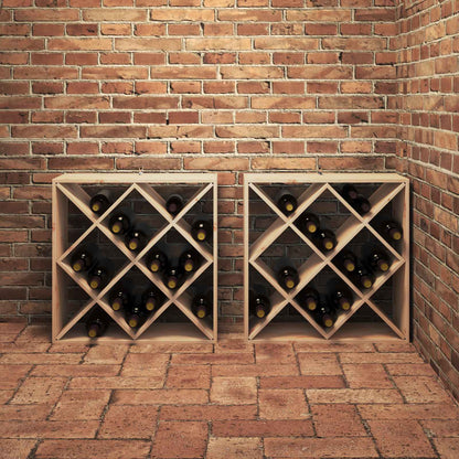 Portabottiglie 2 pcs Naturale 62 x 25 x 62 cm Pino massello