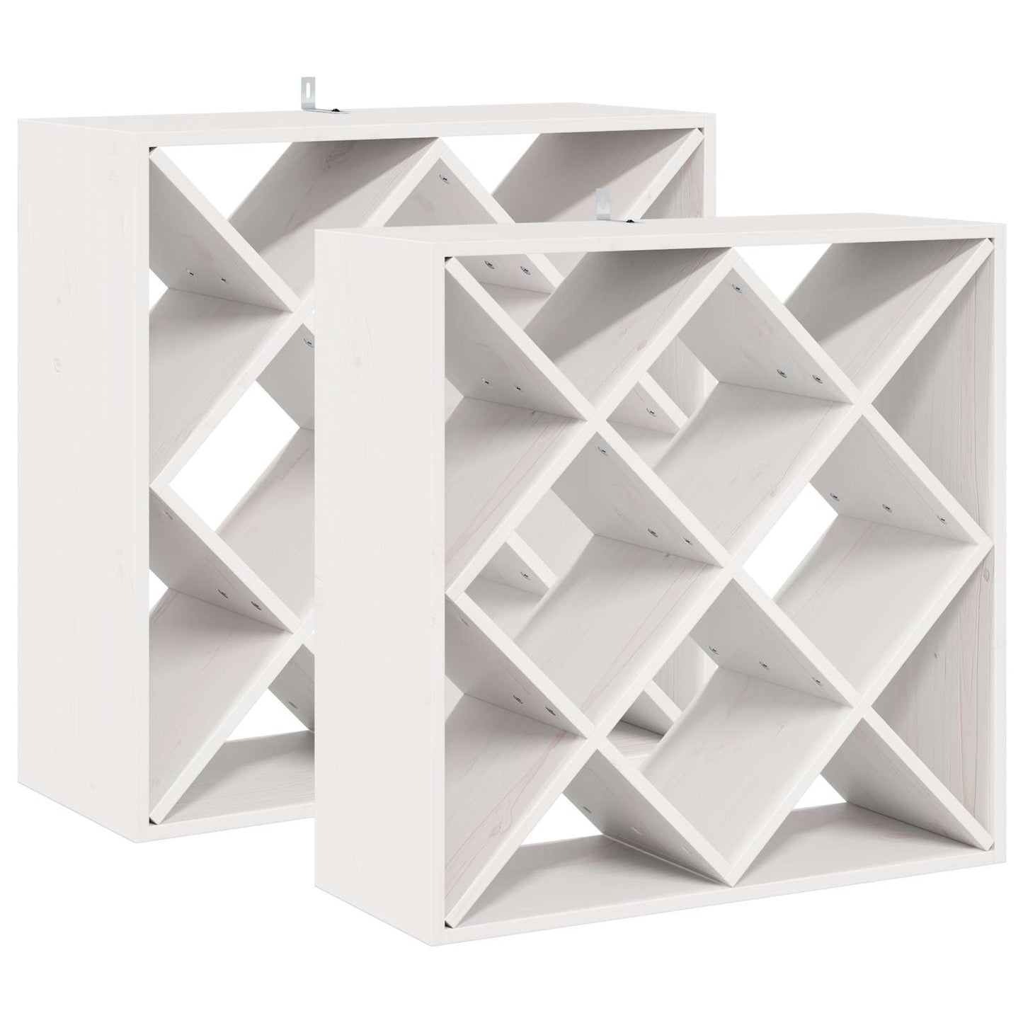 Portabottiglie 2 pcs Bianco 62 x 25 x 62 cm Pino massello