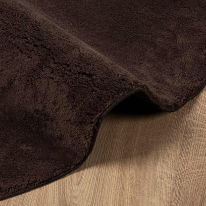 Tappeto a pelo medio, morbido e lavabile HUARTE Marrone Ø 80 CM | homemem39