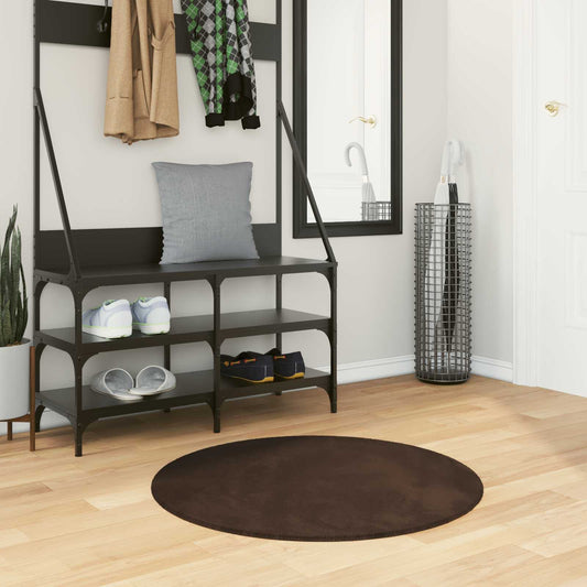 Tappeto a pelo medio, morbido e lavabile HUARTE Marrone Ø 80 CM | homemem39