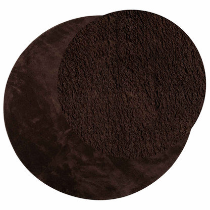 Tappeto a pelo medio, morbido e lavabile HUARTE Marrone Ø 80 CM | homemem39