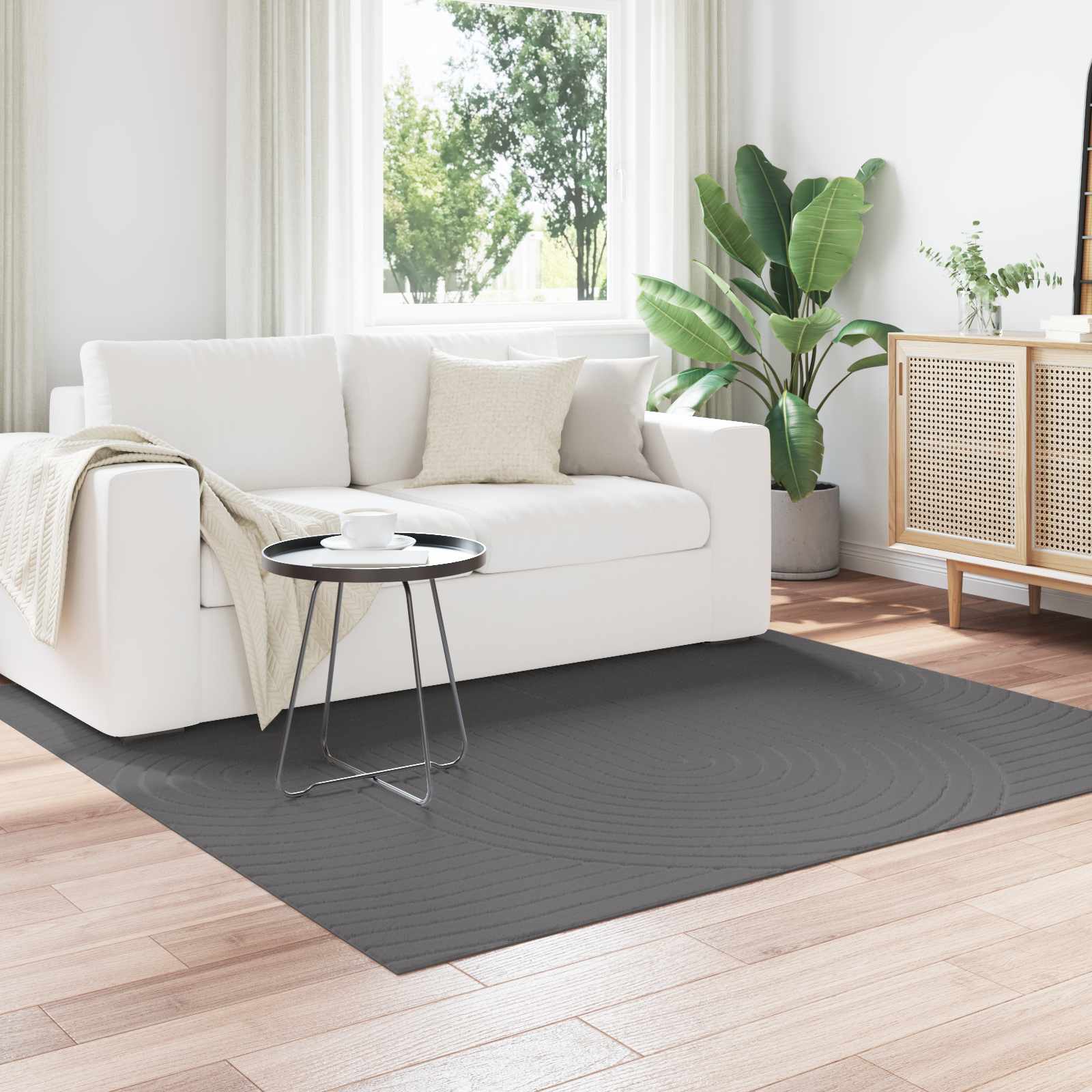 Tappeti per area PALMERAS Antracite 120 x 120 cm Poliestere | homemem39