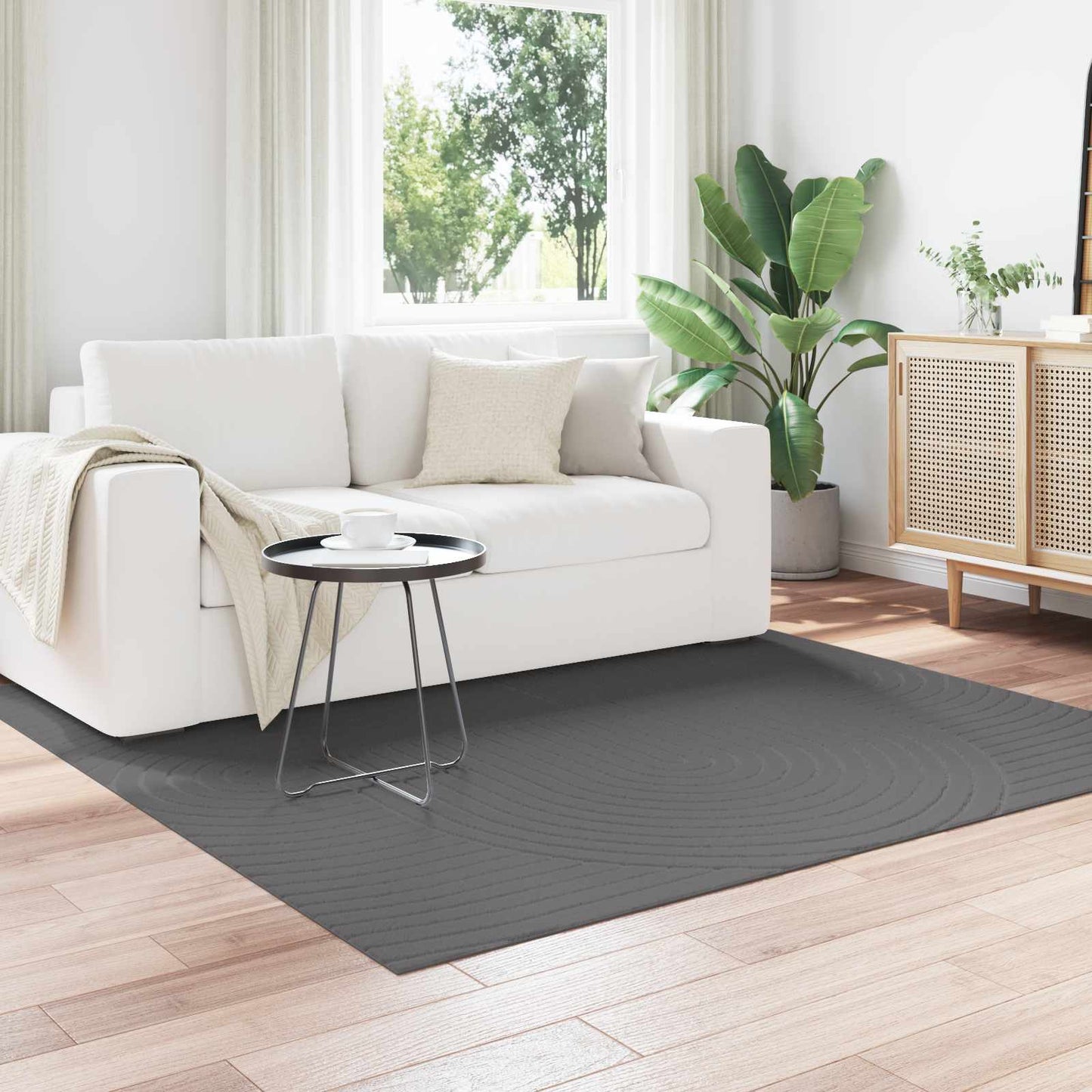 Tappeti per area PALMERAS Antracite 200 x 200 cm Poliestere | homemem39