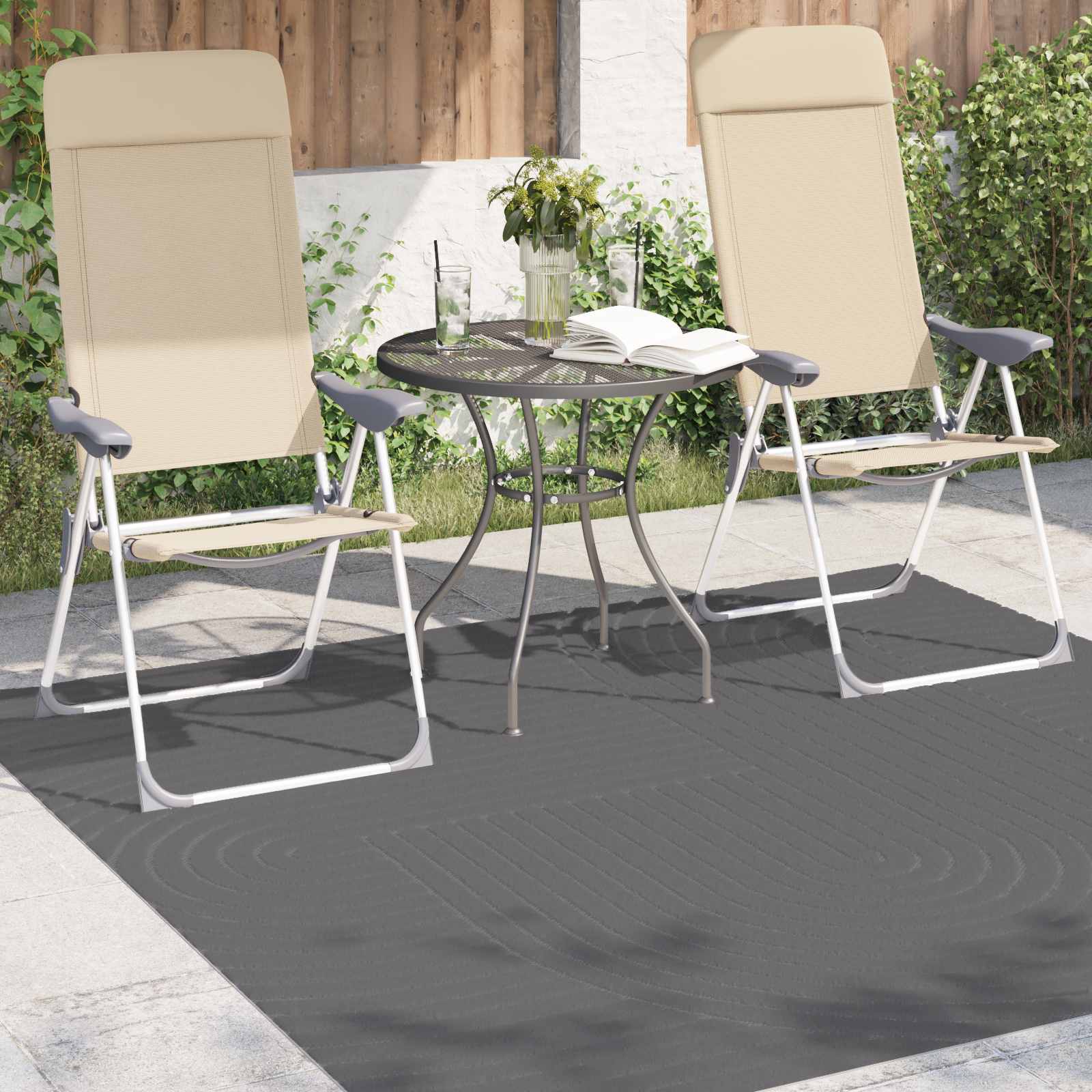 Tappeti per area PALMERAS Antracite 200 x 200 cm Poliestere | homemem39