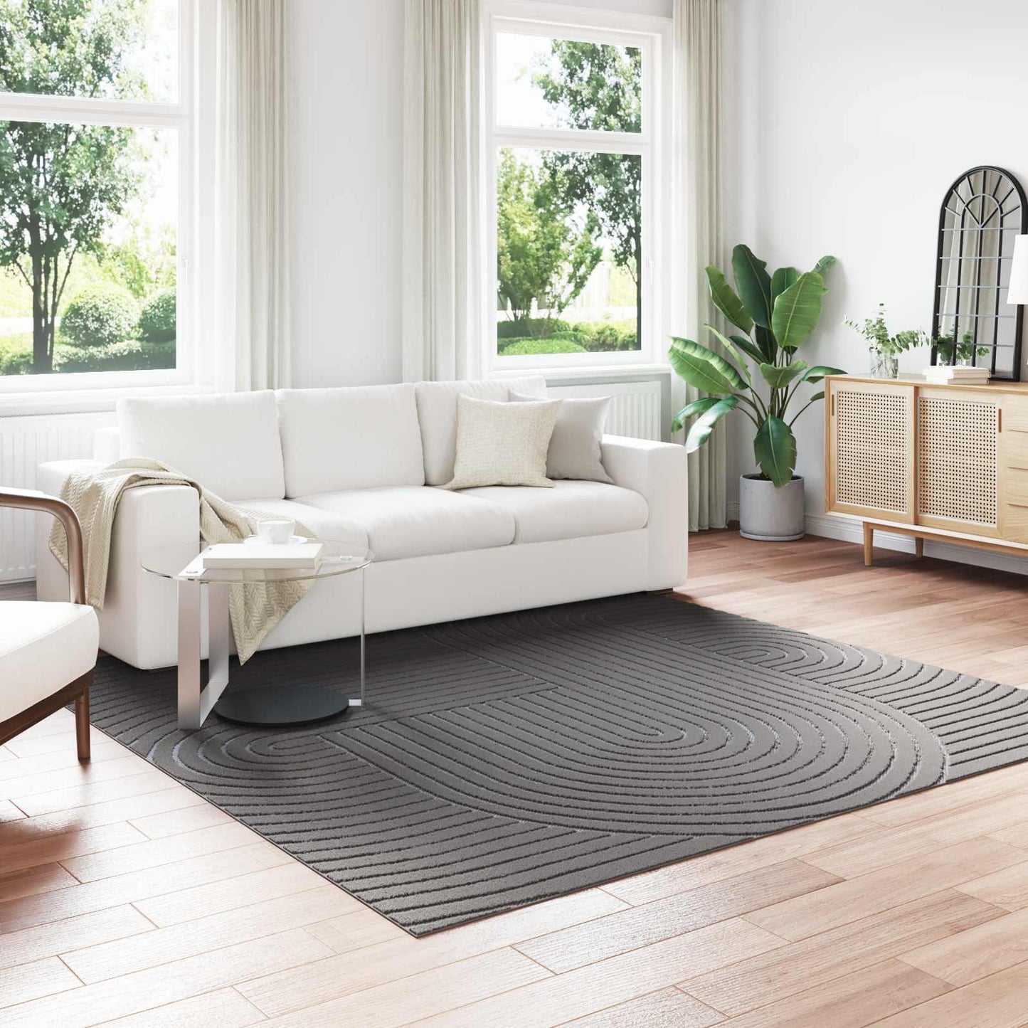 Tappeti per area PALMERAS Antracite 240 x 240 cm Poliestere | homemem39