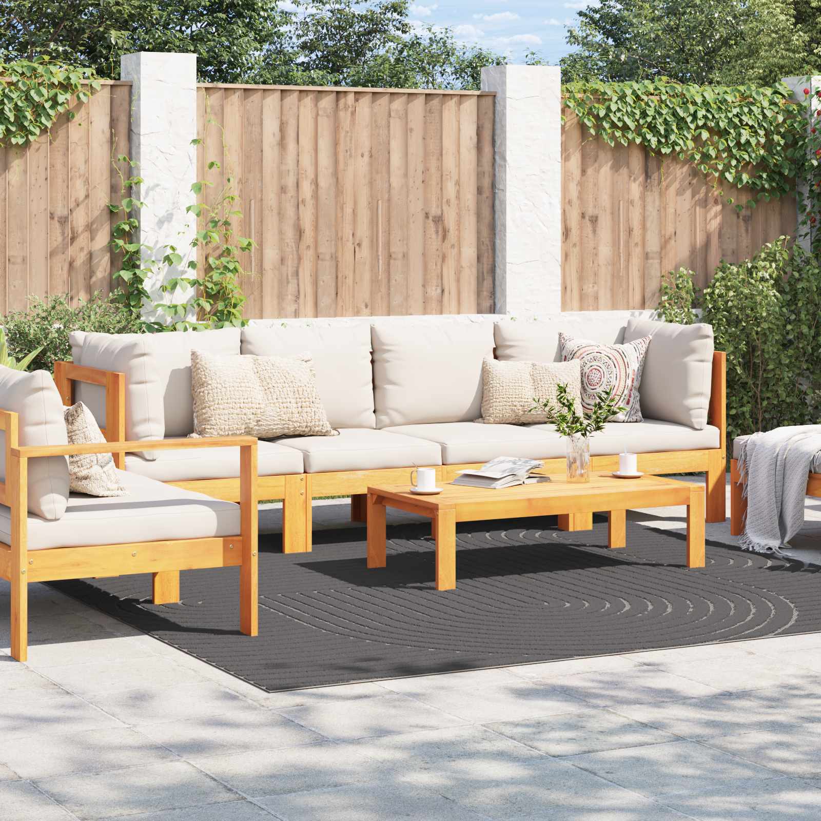 Tappeti per area PALMERAS Antracite 240 x 240 cm Poliestere | homemem39