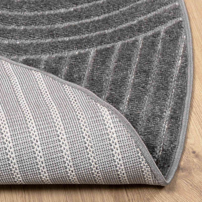 Tappeti per area Rotondo PALMERAS Antracite Ø 120 CM Poliestere | homemem39