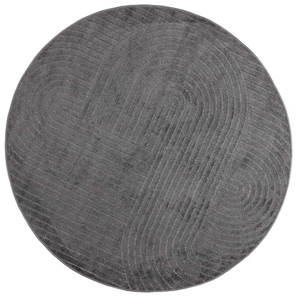 Tappeti per area Rotondo PALMERAS Antracite Ø 160 CM Poliestere | homemem39