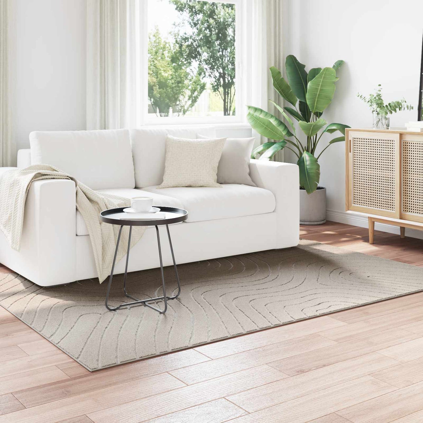 Tappeti per area PALMERAS Crema 230 x 160 cm Poliestere | homemem39