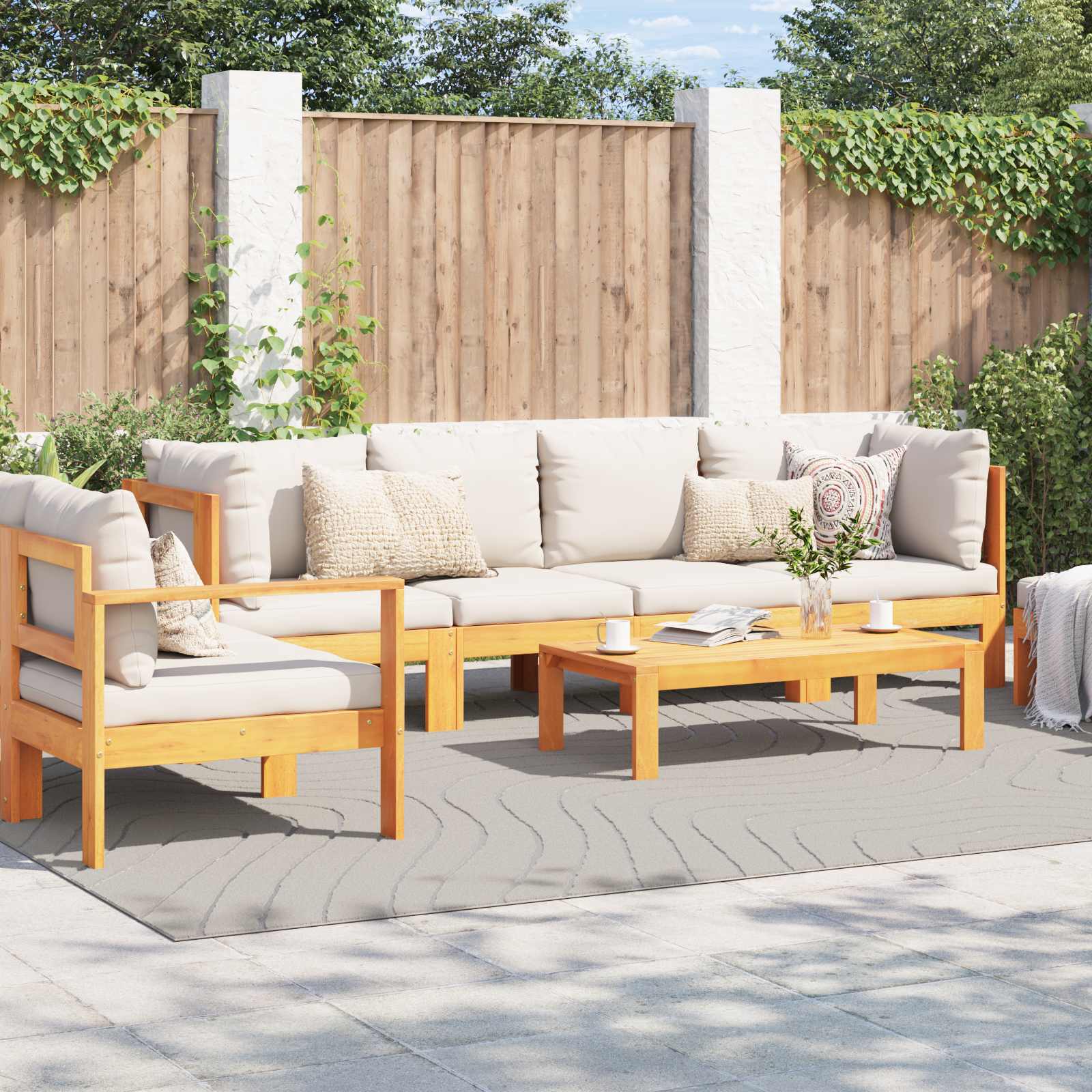 Tappeti per area PALMERAS Crema 340 x 240 cm Poliestere | homemem39